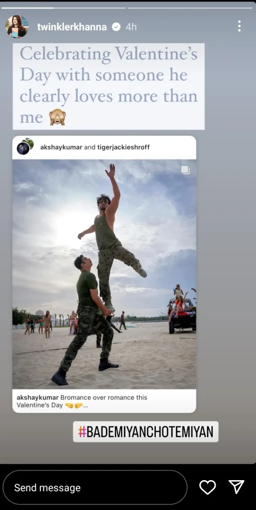 Akshay Kumar's Valentine's Day Celebration has left the Internet in Laugh 93 Akshay Kumar's wife Twinkle Khanna reacts to his post on Valentine's Day