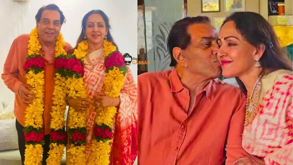 Unseen Pictures from Dharmendra and Hema Malini's 44th Wedding Anniversary, Showed him Kissing Hema Malini on her Cheeks
