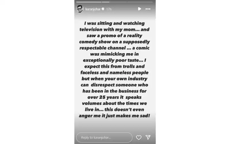 Karan Johar Criticizes Comedian Kettan Singh for Mimicry in "Poor Taste," Kettan Issues Apology 90 Karan Johar Criticizes Comedian Kettan Singh for Mimicry in "Poor Taste," Kettan Issues Apology 1