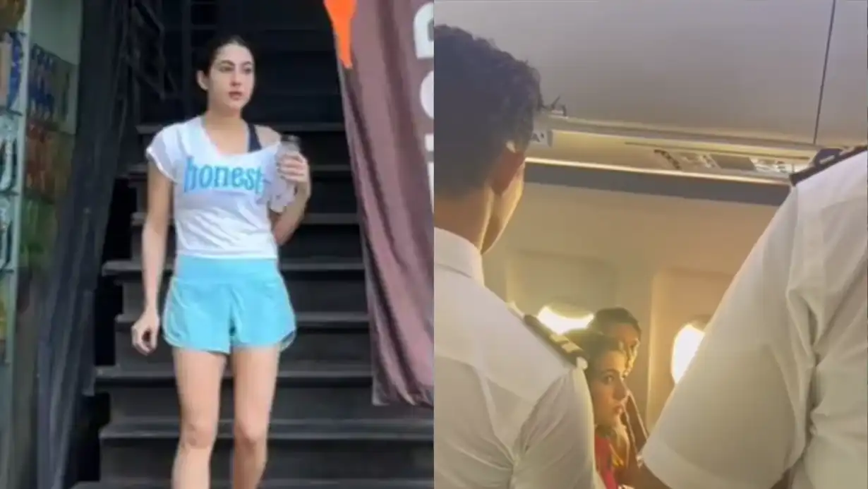 Air hostess ruined Sara Ali Khan's expensive dress, actress seen glaring, video goes viral
