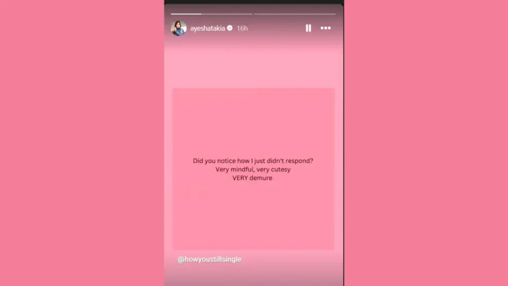 Actress Regrets Deleting Instagram Account, Reactivates It and Posts: "Did You Notice…" 92 Ayesha Takia Instagram Story