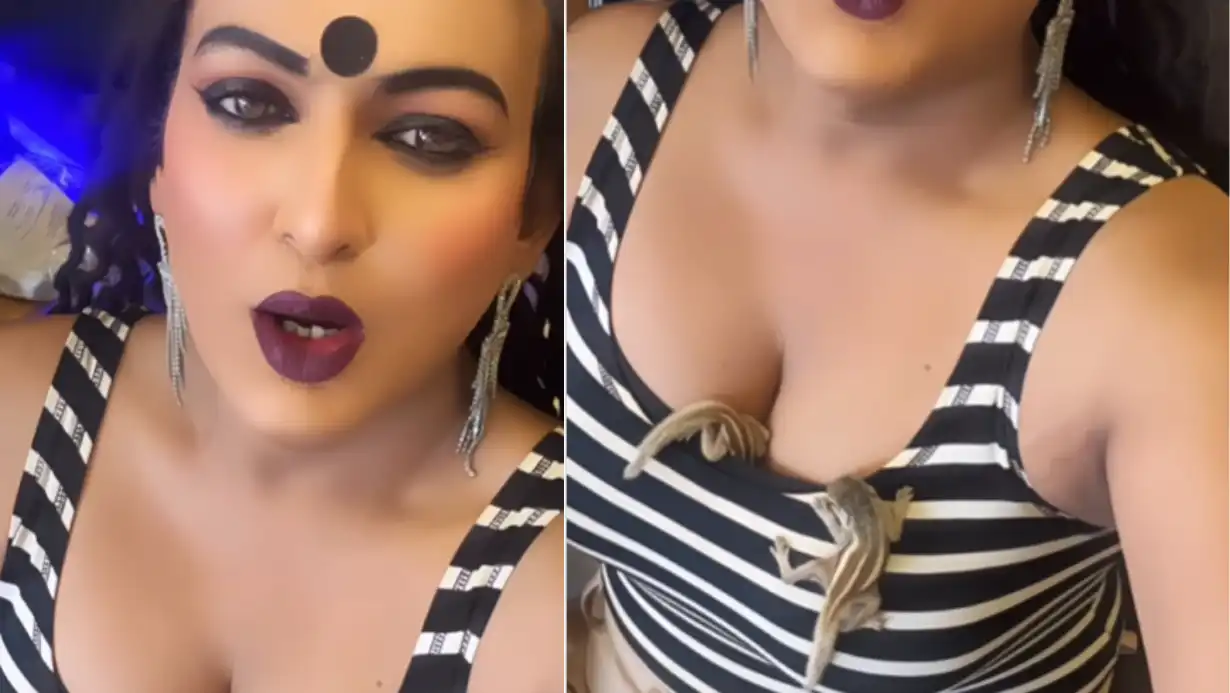 Viral Video: Woman Keeps Making Reels as Two Squirrels Crawl Inside Her Clothes 89 Woman Keeps Making Reels As Two Squirrels Crawl Inside Her Clothes