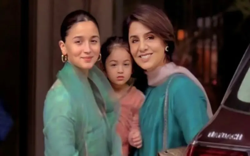 Raha's Traditional Look on Raksha Bandhan: Poses with Mom Alia and Grandma 75 Alia Bhatt Raha and Neetu Kapoor