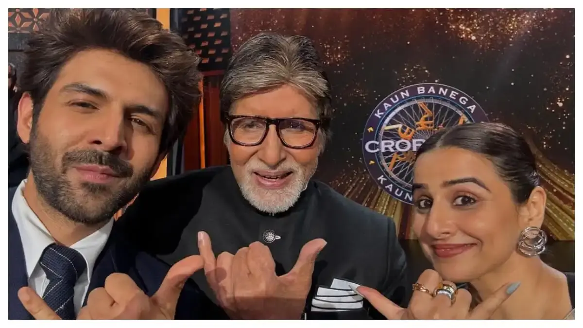 Vidya Balan and Kartik Aryan Make a Memorable Entry on KBC 16 93 Kartik Aaryan, Amitabh Bachchan, Vidya Balan