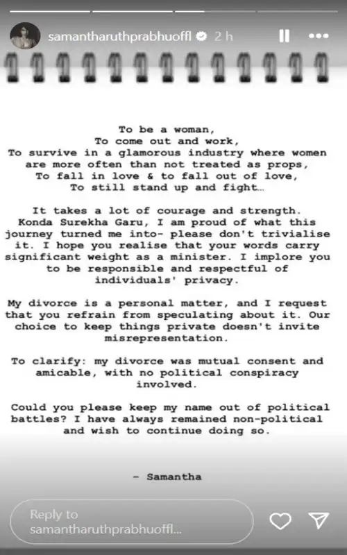 Samantha Ruth Prabhu Breaks Silence on Divorce Allegations: Her Powerful Response 93 Samantha