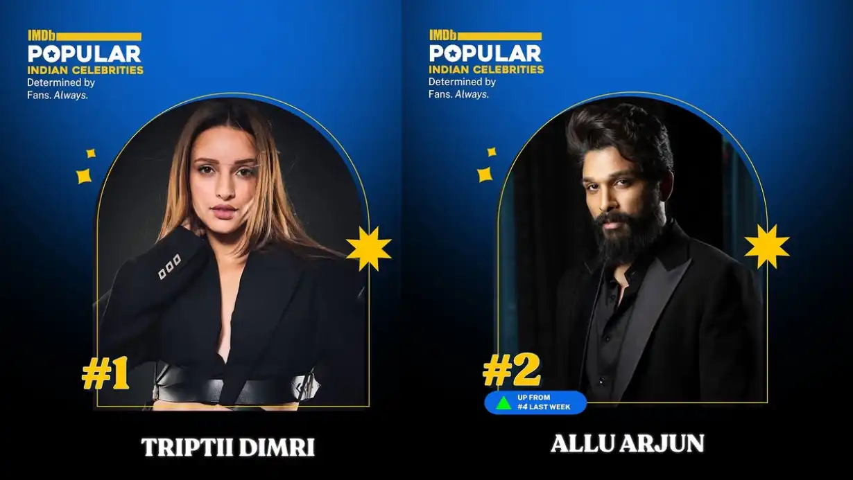 Allu Arjun, Tripti Dimri, and Sreeleela Top IMDb's Most Popular Indian Celebrities List 89 Allu Arjun, Tripti Dimri, And Sreeleela Top Imdb's Most Popular Indian Celebrities List