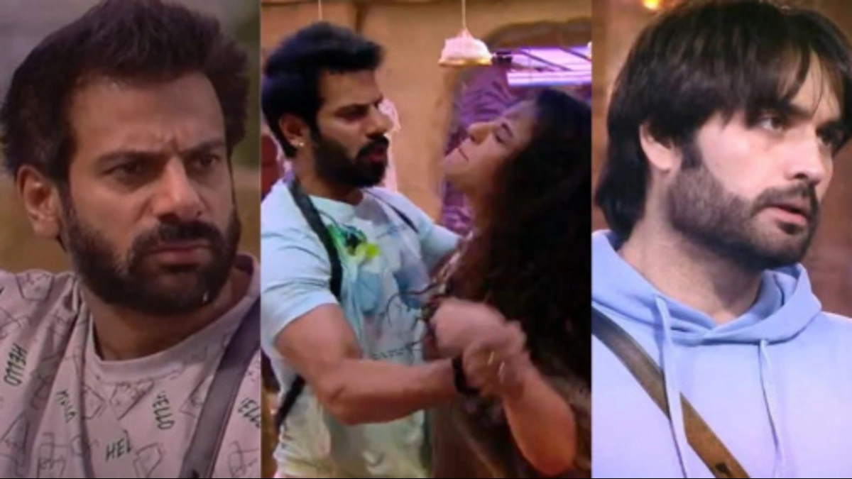 Karan-Sara Physical Confrontation Sparks Drama in Bigg Boss 18 89 Karanveer Mehra, Sara Areen Khan, Vivian Dsena