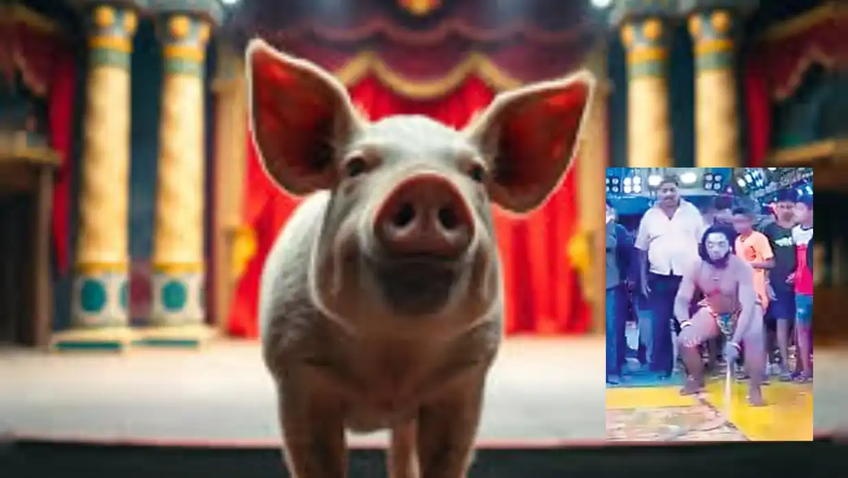 Shocking Act in Odisha: Theatre Actor Playing Demon Kills Pig On Stage, Eats Raw Meat, Arrested 85 Shocking Act In Odisha Theatre Actor Playing Demon Kills Pig On Stage, Eats Raw Meat, Arrested