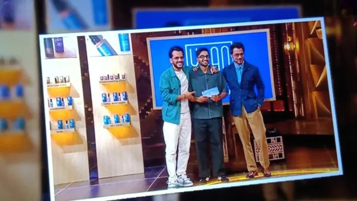 Yaan Man Founder Rahul Shah Breaks Barriers with Men's Makeup on Shark Tank India 4 89 Yaan Men, Anupam Mittal, Aman Gupta