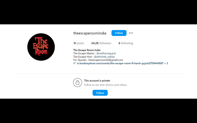 Harsh Gujral Removes ‘The Escape Room’ Amid India’s Got Latent Controversy 93 The Escape Room Insta Page