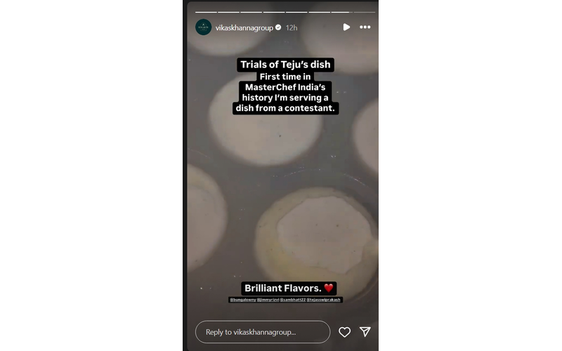 Vikas Khanna Hails Tejasswi Prakash’s Dosa Bomboloni as 'Brilliant,' Adds It to Bungalow Menu 90 Vikas Khanna Serving Trjasswi's Dish