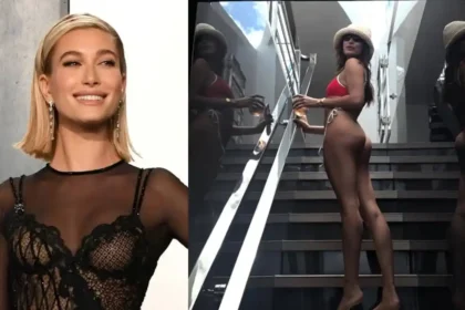 Hailey Bieber Thong Bikini Miami Rhode Event
