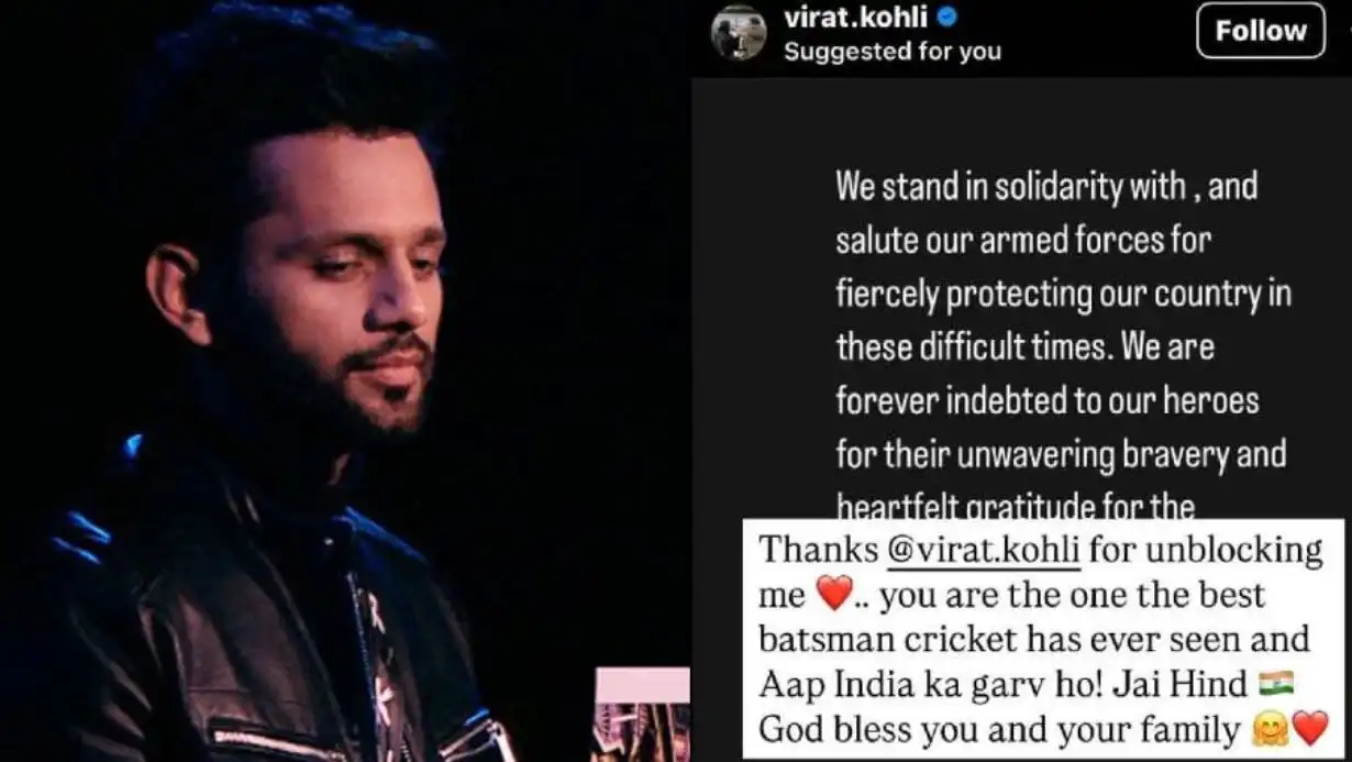 Virat Kohli Unblocks Rahul Vaidya: Singer Changes Tone, Calls Him “Pride of the Nation” 89 Virat Kohli Unblocks Rahul Vaidya Singer Praises Cricketer