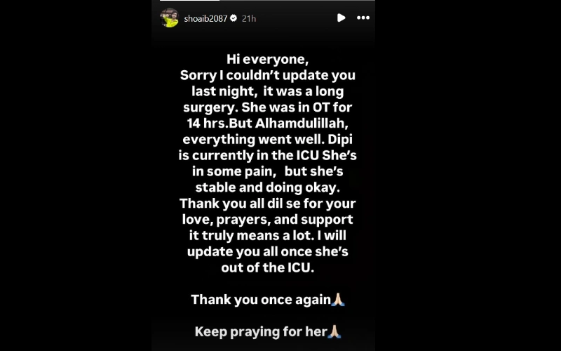 Shoaib Ibrahim Reveals Dipika’s 14-Hour Surgery Details 90 Shoib Ibrahim's Post