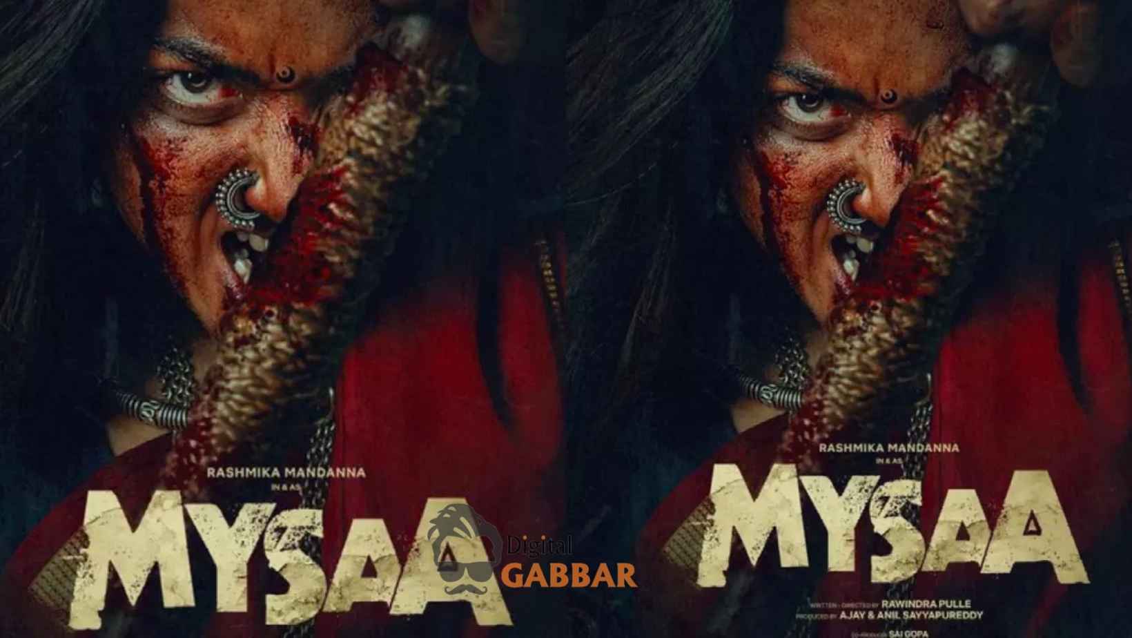 Rashmika Mandanna's Fierce Look Unveiled in 'Mysaa' Movie Poster – A Pan-India Horror Epic Coming Soon 86 Rashmika Mandanna Mysaa Movie Poster First Look Release Date