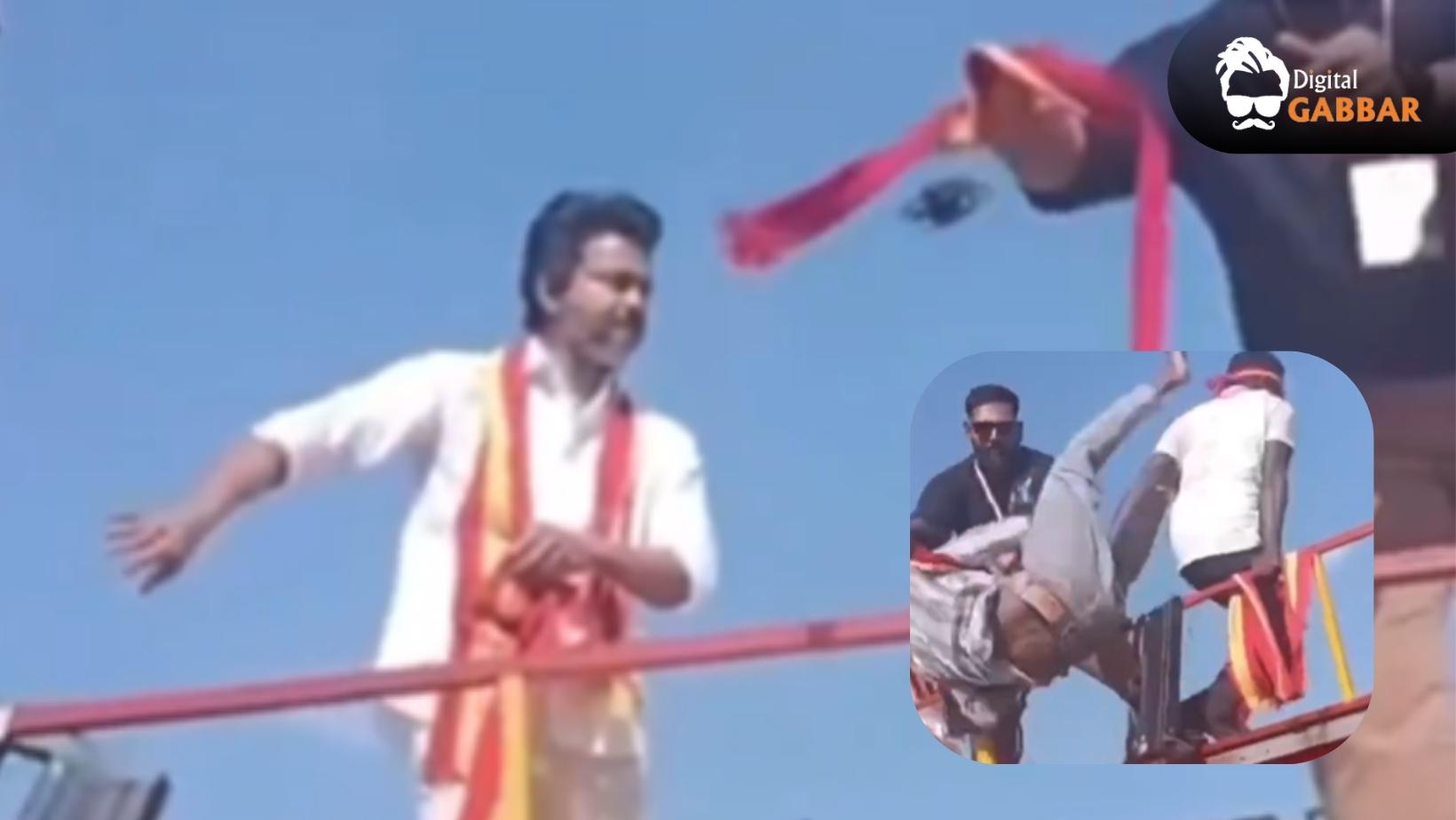 Vijay's Bouncer Hurls Fan Off Stage, Sparks Outrage & FIR 74 Vijay Bouncer Hurls Fan Fir Viral Video