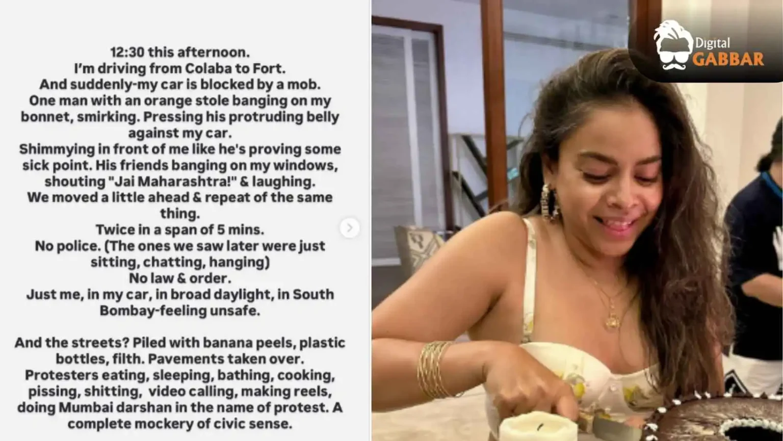 Sumona Chakravarti Harassed in Mumbai, Car Attacked by Protesters 89 Sumona Chakravarti Harassment Maratha Protest Mumbai
