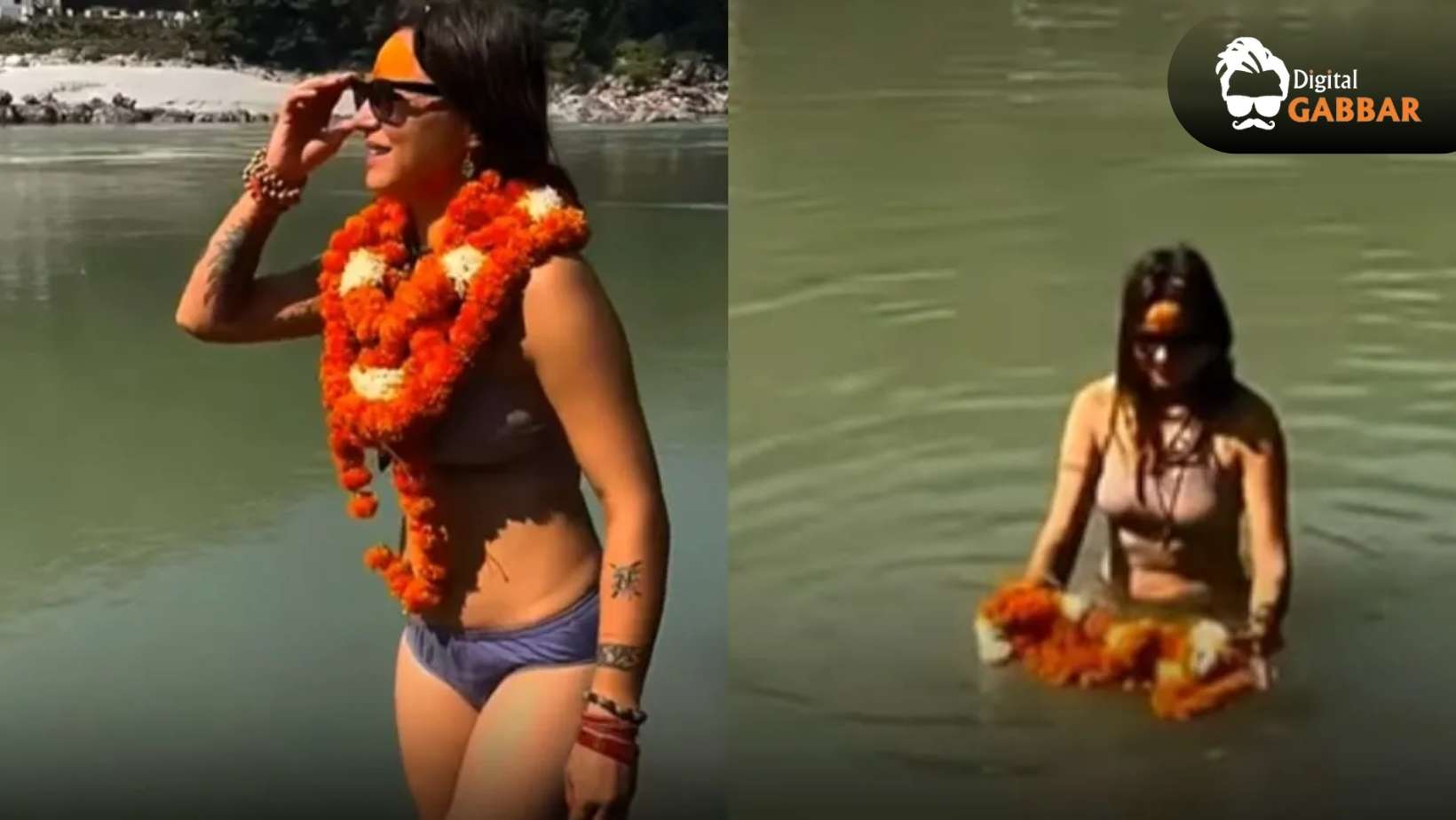 Foreign Woman Takes a Dip in Ganga Wearing Bikini — Viral Video Sparks Heated Reactions 86 Foreign Woman Bikini Ganga Video Viral Reactions