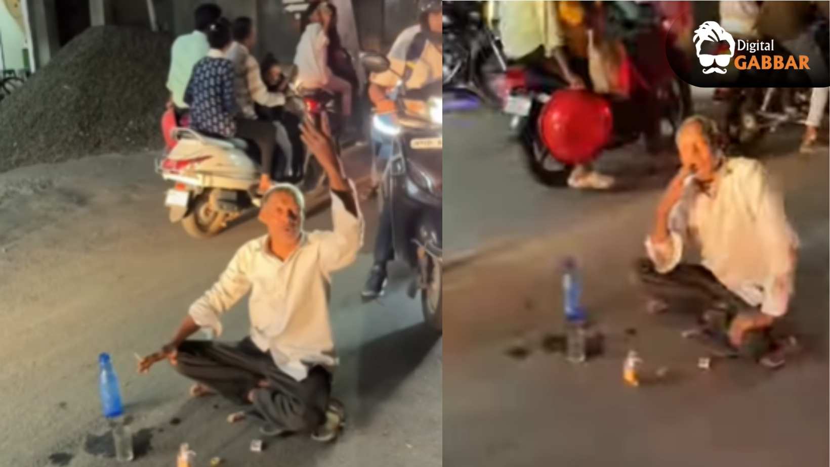 Drunk Uncle Blocks Busy Road, Chills With Liquor Bottle – Viral Video Shocks Internet! 108 Drunk Uncle Viral Video Road Liquor Instagram Funny Trending